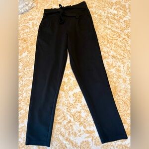 Sapphire Red Black Drawstring Paper Bag Pull On Stretch Trouser Pants